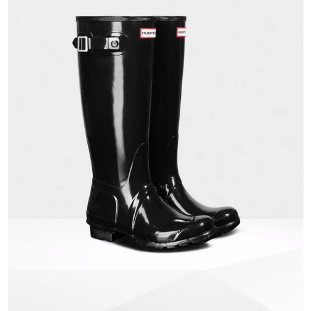 HUNTER Original Tall Gloss Wellies/Rain Boots US 7 EUC!